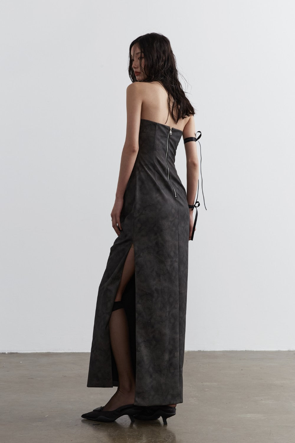 Sculptural Ruched Maxi Dress