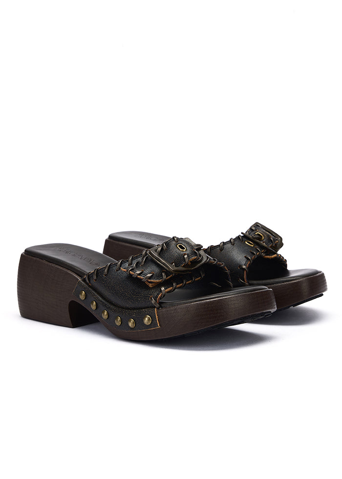 Sienna Woven Wood Clogs