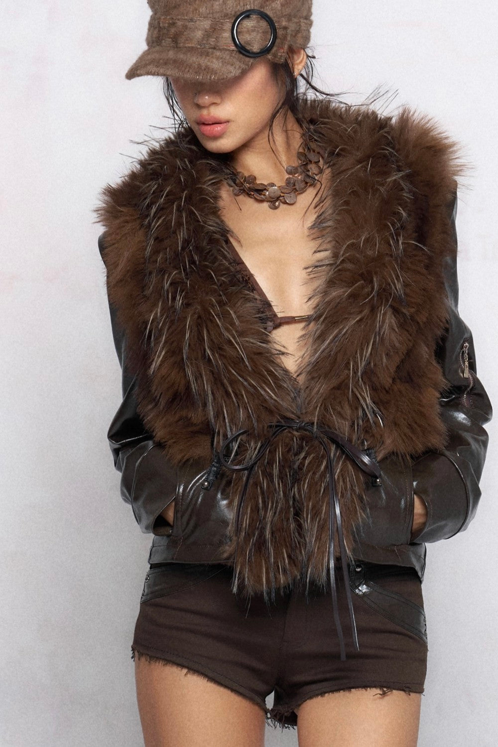 Convertible Fur Leather Jacket