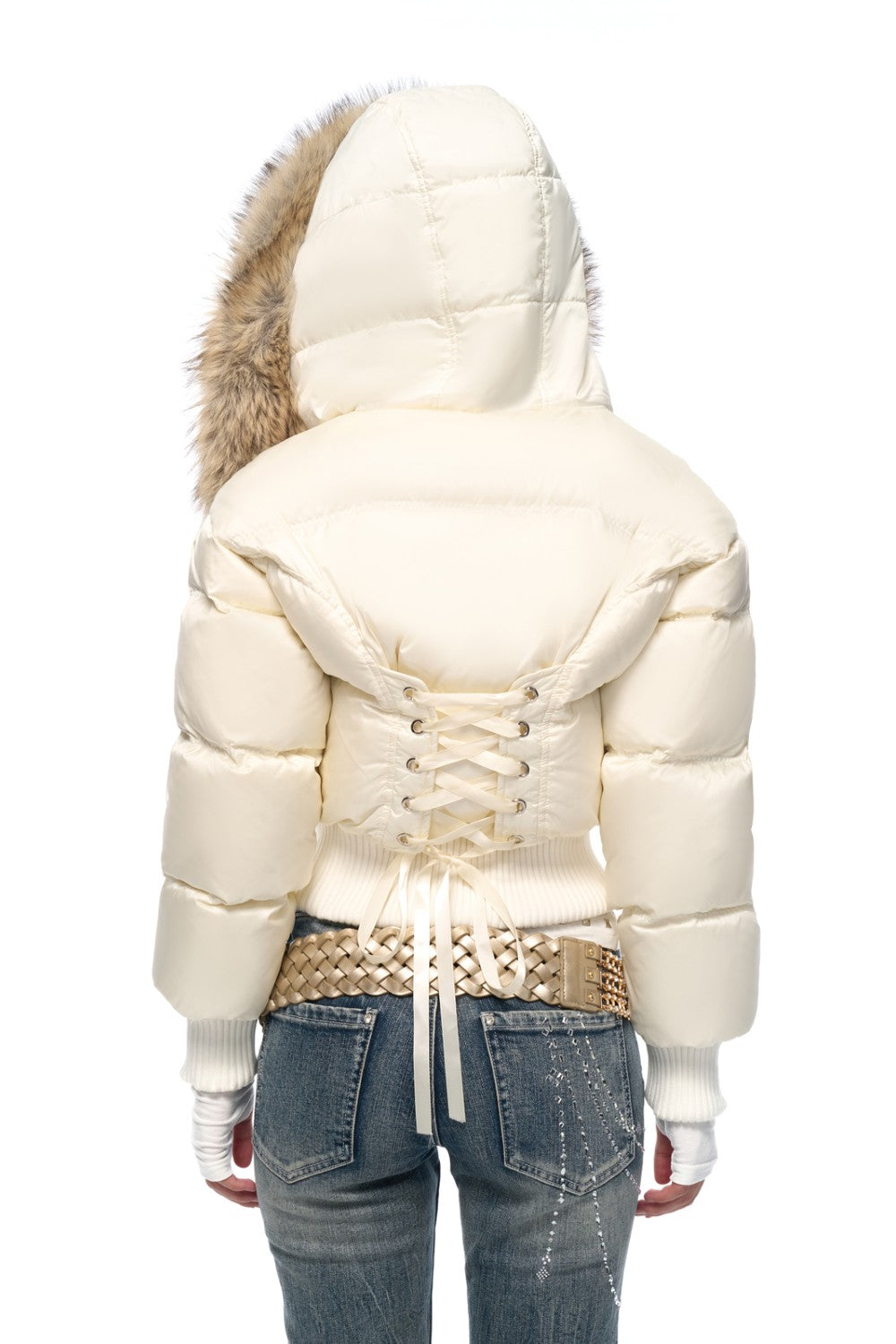 White Blair Lace-Up Jacket