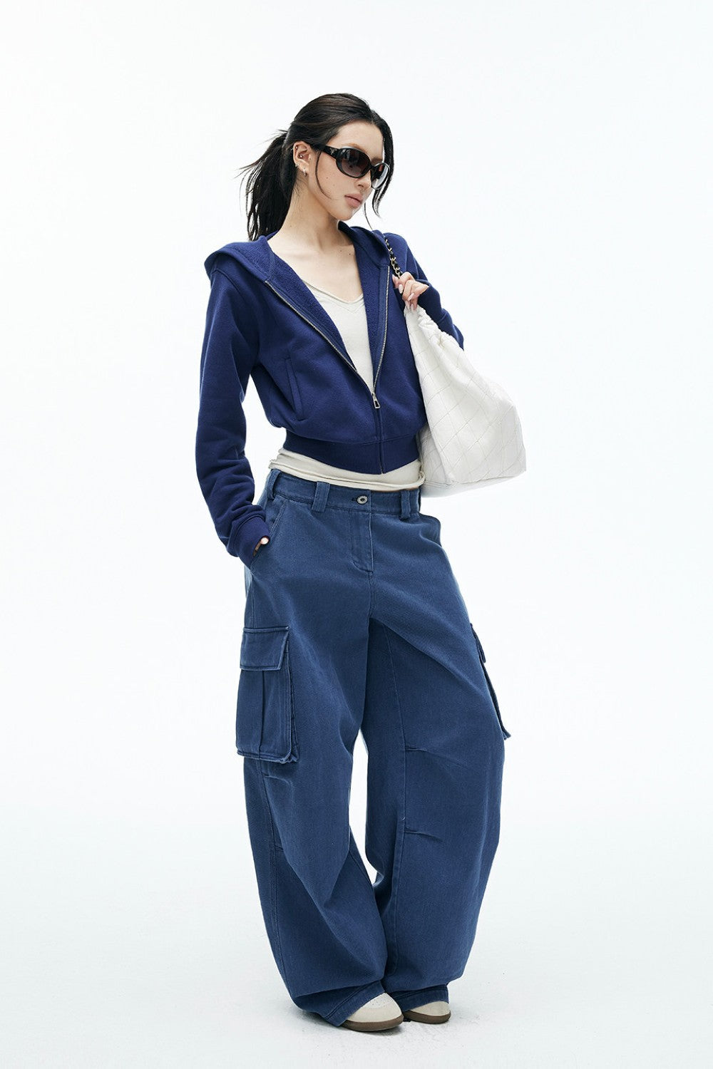 Classic Cropped Zip-Up Hoodie