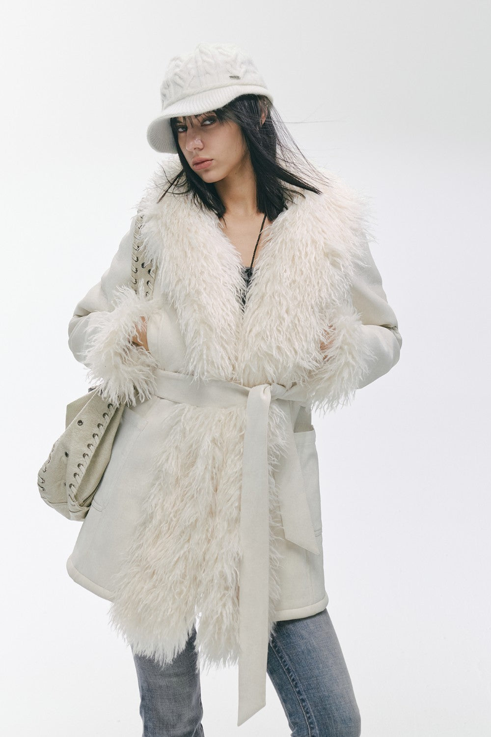Nina Shearling Midline Coat