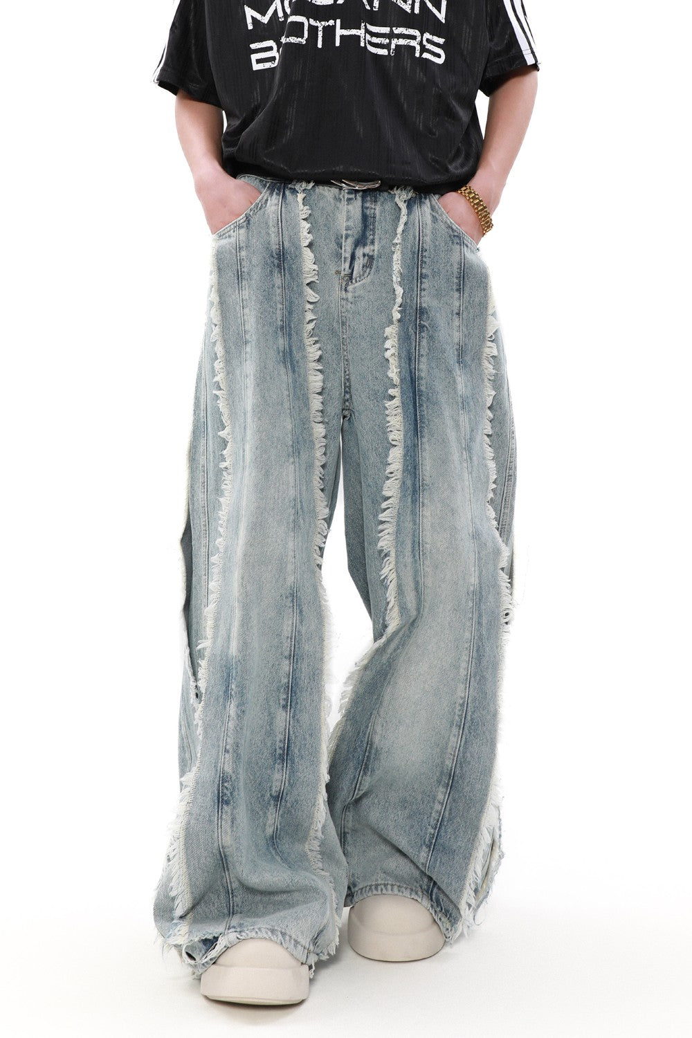 Fringe Panel Denim Jeans