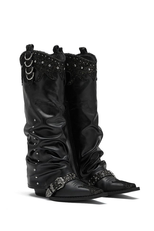 Zyra Spiked Western Boots