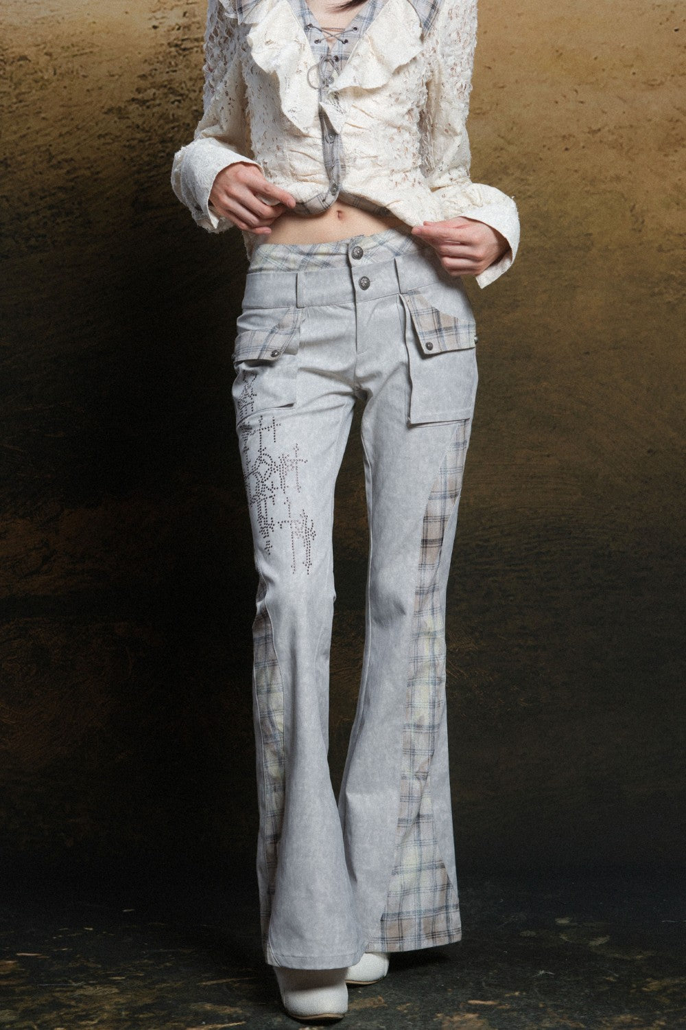 Dual Waist Rhinestone Jeans